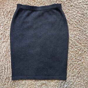 NWT St. John Collection Santana Knit Midi Skirt in Women's Size 12 Charcoal Gray